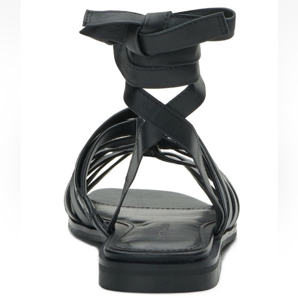 VINCE CAMUTO STRAPPY BLACK GLADIATOR LACE UP SANDALS SIZE 7.5 NEW - Picture 3 of 15